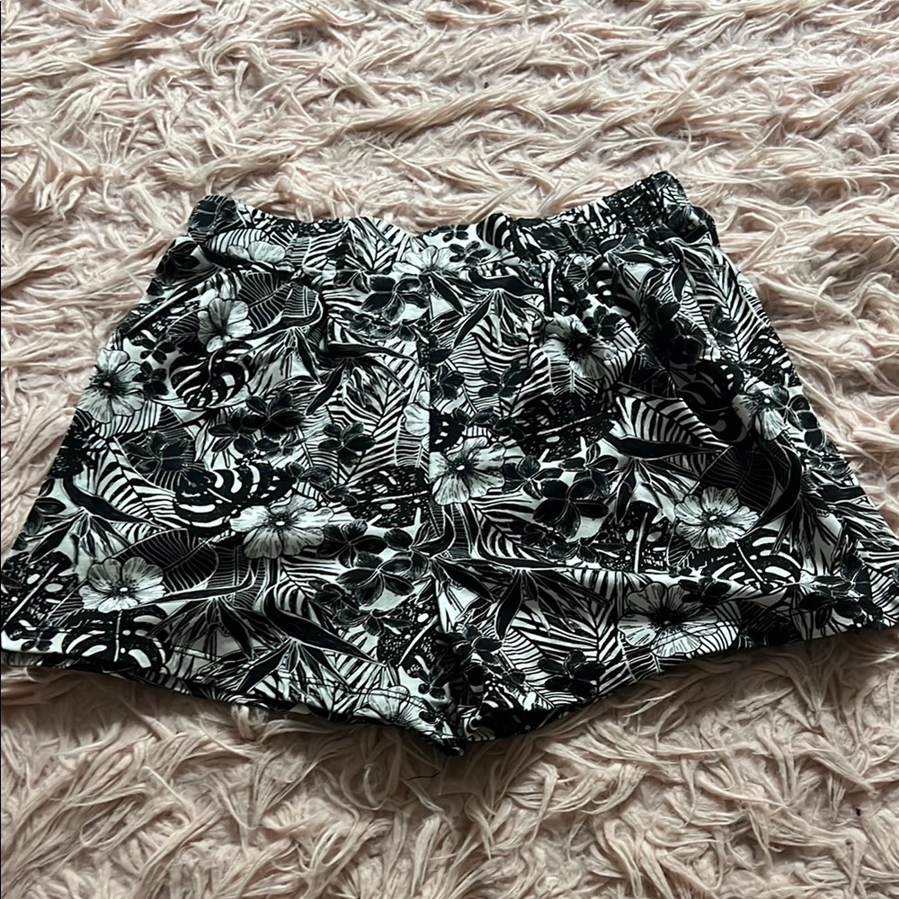 Rare Editions Black and White High Waist Shorts